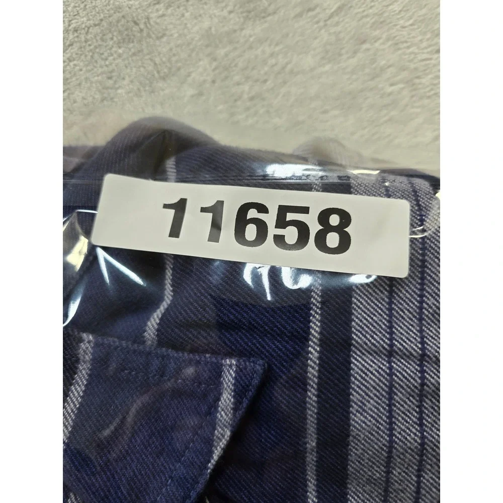 The North Face‎ Flannel Shirt Mens Large Blue Striped Cotton Lined Button Up
